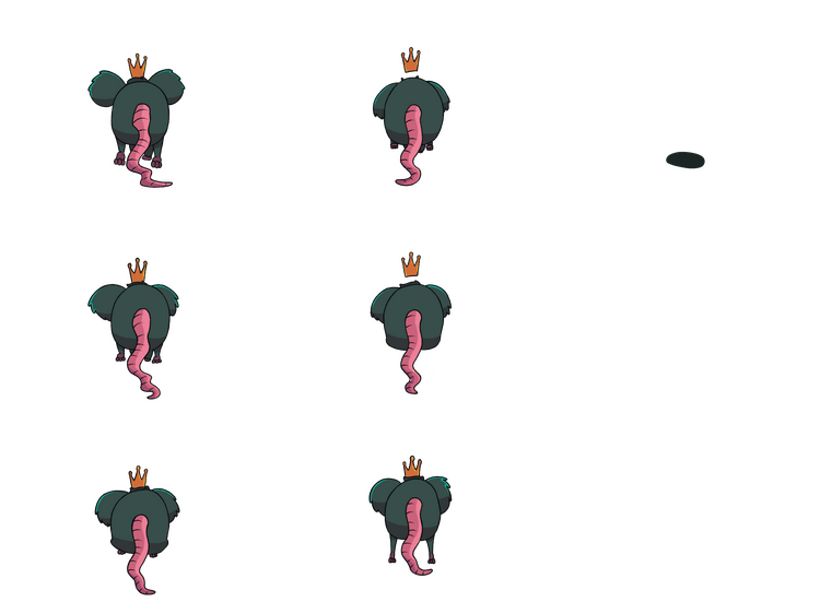 Cheddar back view running spritesheet.