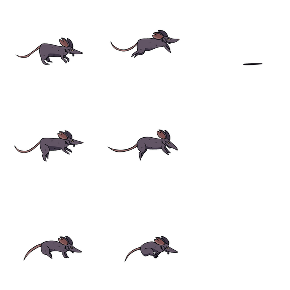 Skrunkly side view running spritesheet.