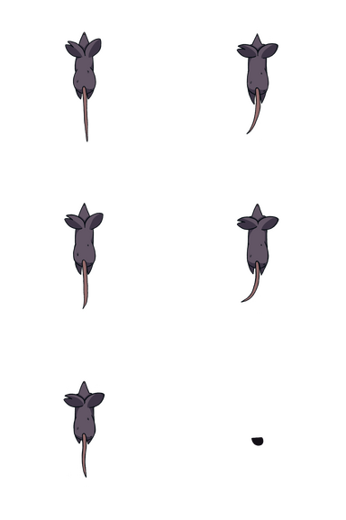 Skrunkly back view running spritesheet.