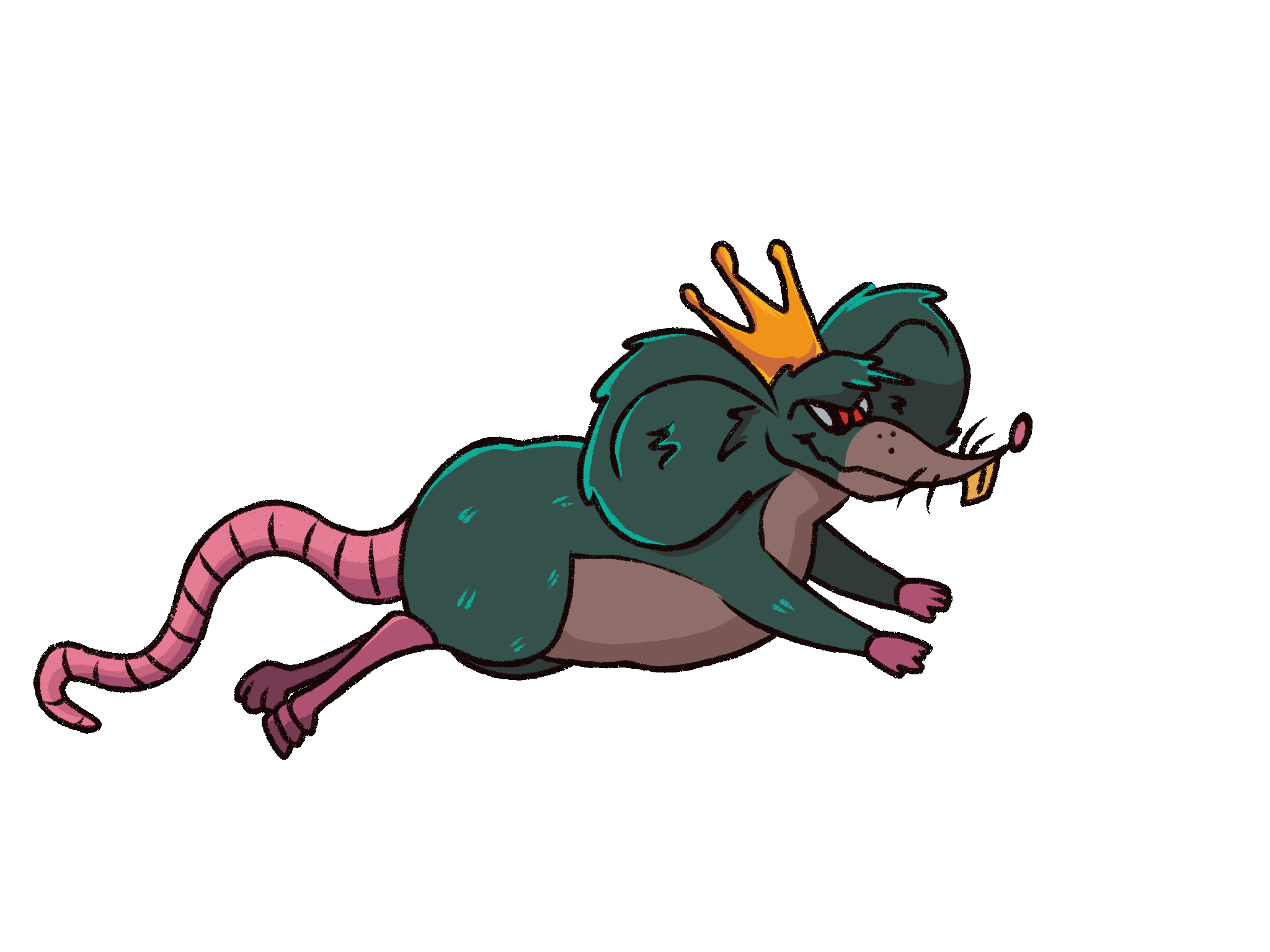 Cheddar side view running animation.