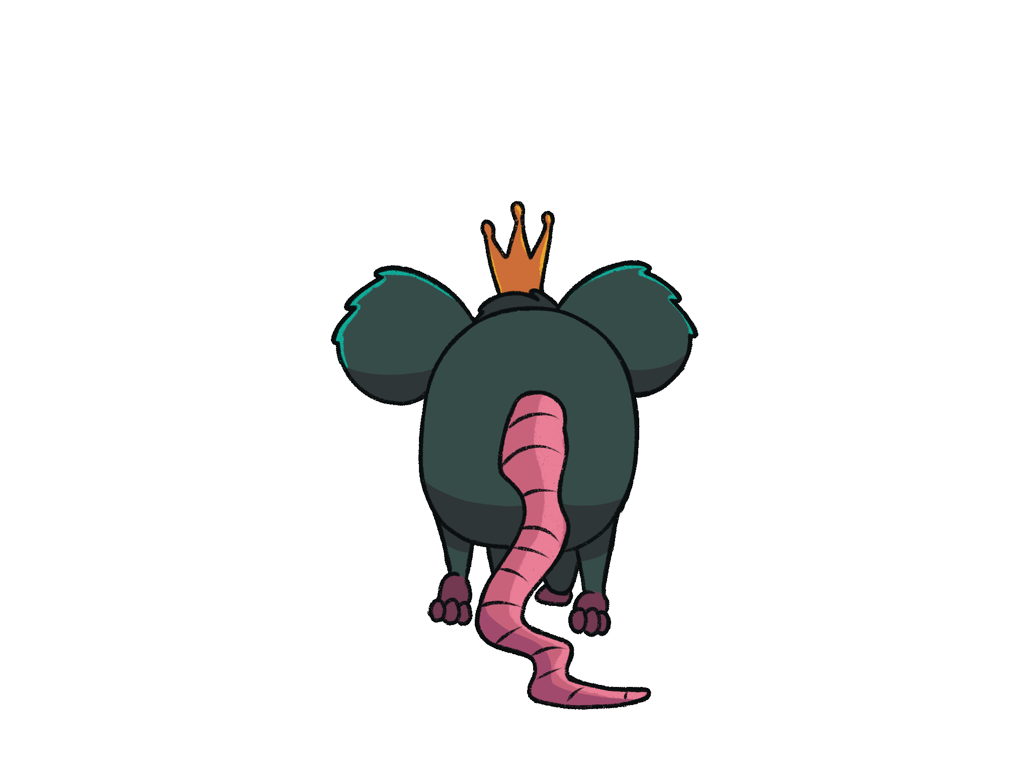 Cheddar back view running animation.