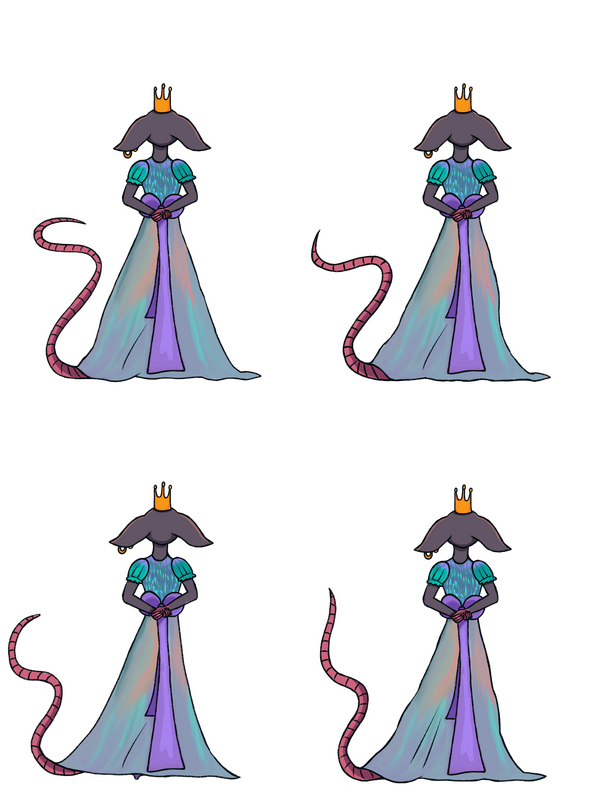Brie back view walking spritesheet.