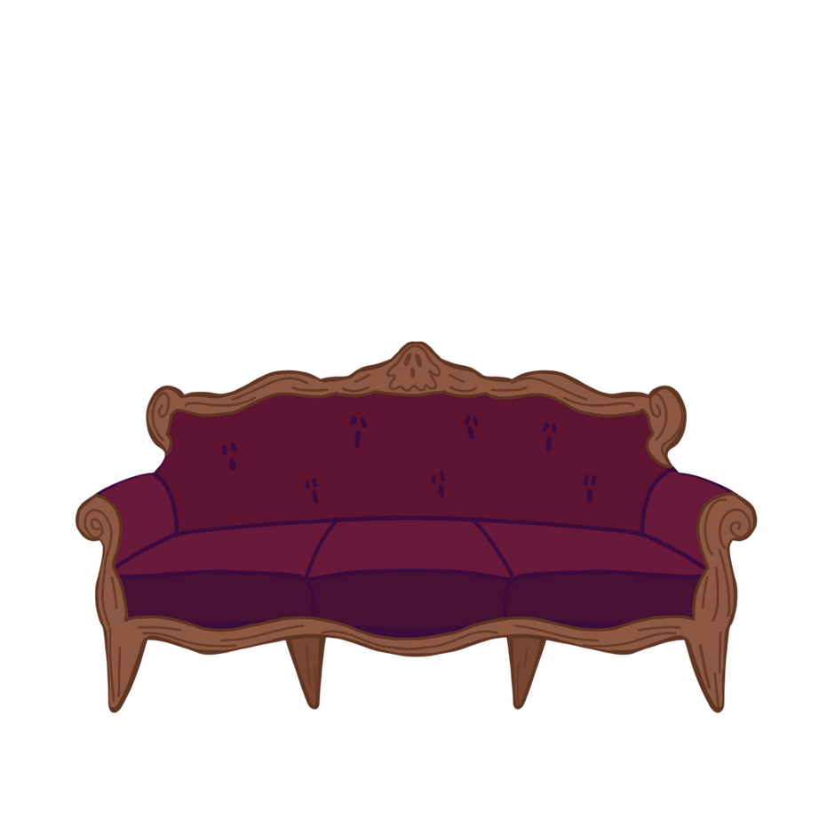 Vintage couch (background).