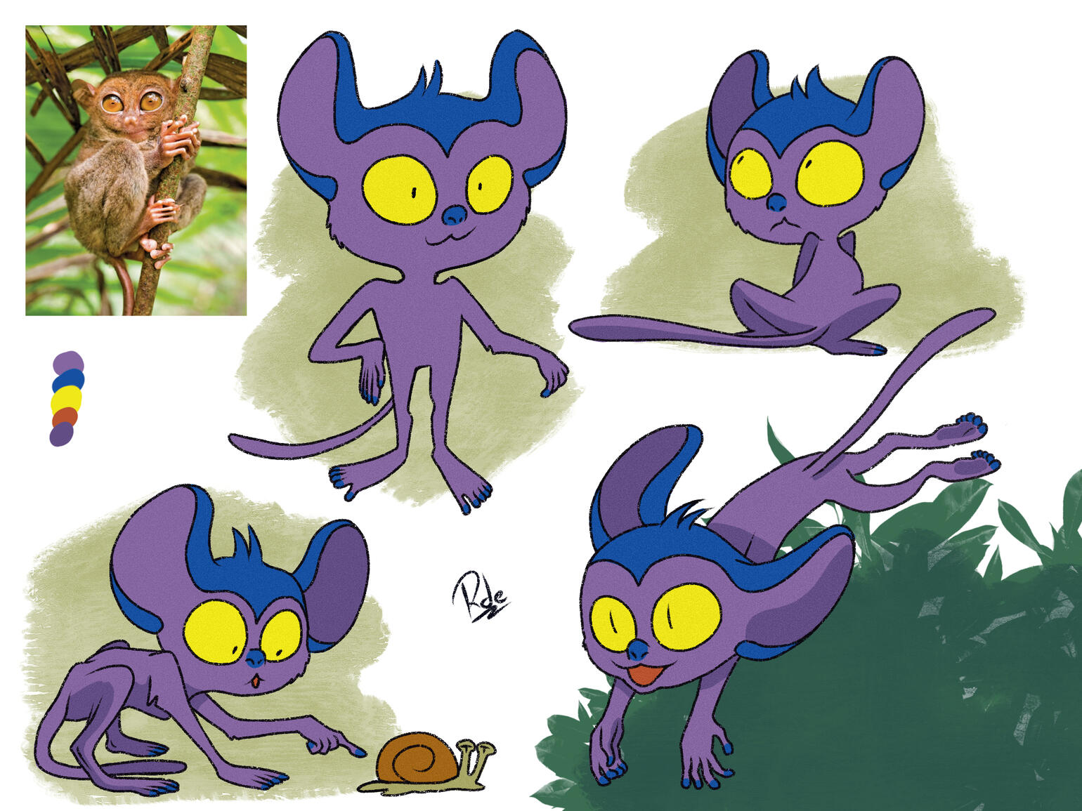 Tarsier inspired alien creature.