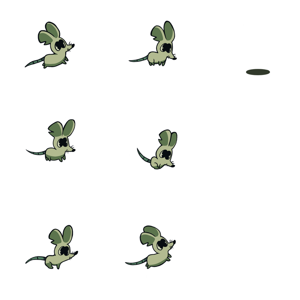 Tiny side view running spritesheet.