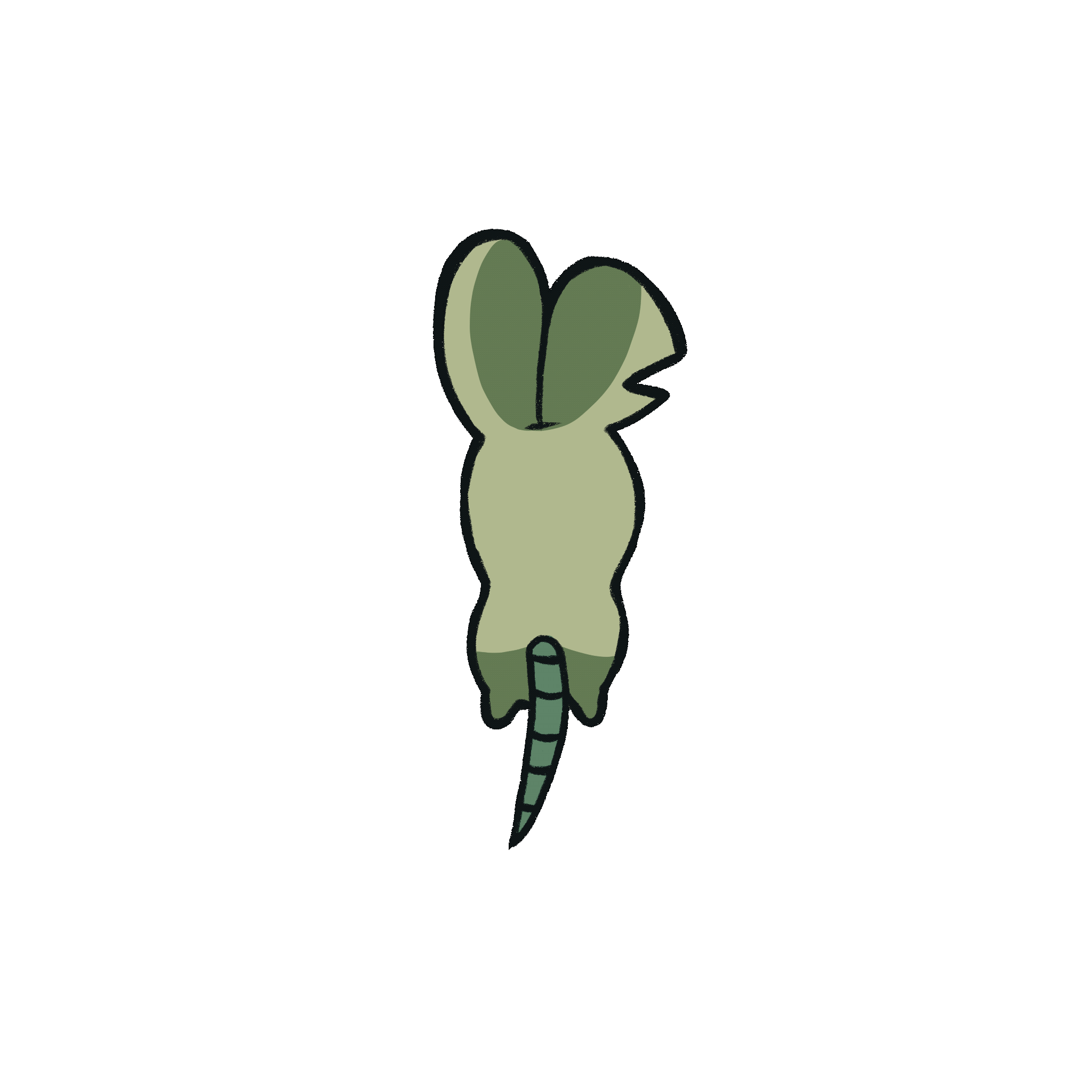 Tiny running animation back view.