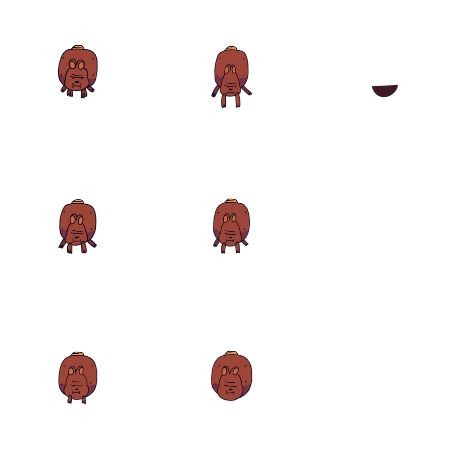 Chunky front view running spritesheet.